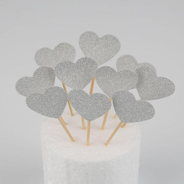 Cake decoration - Heart silver