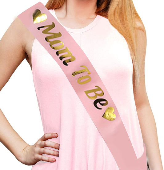 Sash - Mom to be rosa og blank gull