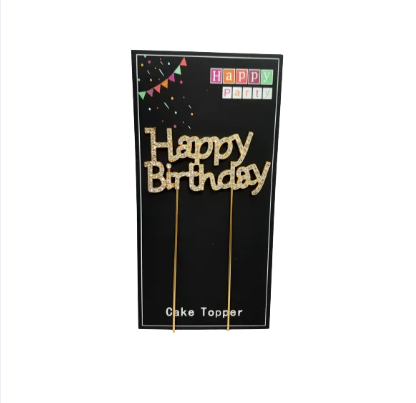 Cake toppers - Happy Birthday - Gold