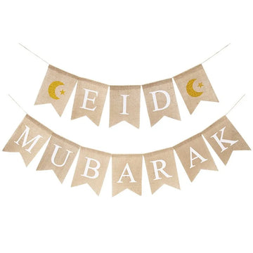 Line Banners Party Buntings for Happy EID Mubarak 1stk islamsk dekorasjon
