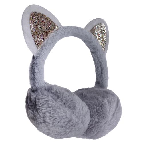 Twilight Kitty Plush Ear Cuff - Silver
