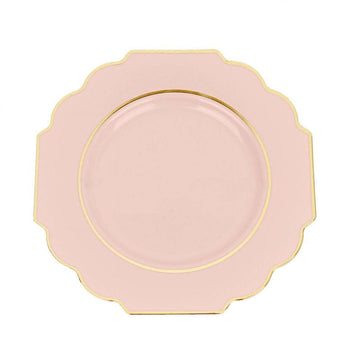 Plastdekketallerken -Rosa og gull