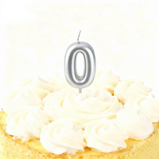 Number Candles - Silver  - 7cm - 1pcs