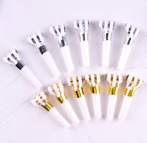 Party blowers - silver and white