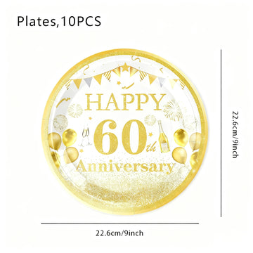 Paper Plates 23cm - 60th Birthday