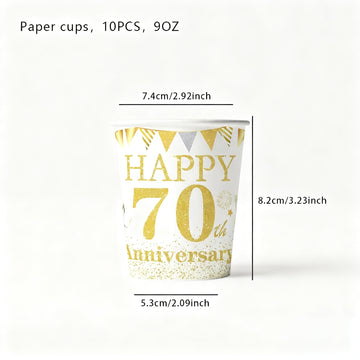 Paper Cups - 70th Birthday