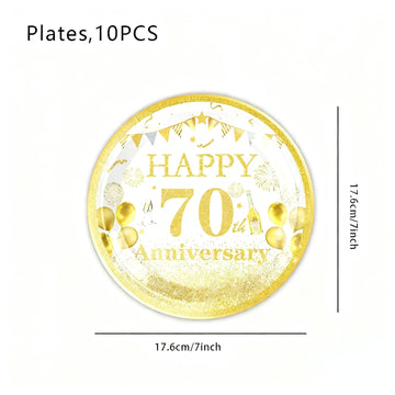 Paper cups 70th birthday-Paper plate 18cm