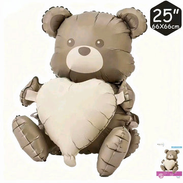 Teddy Bear with Heart Foil Balloon