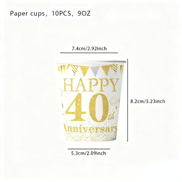 Paper Cups - 40th Birthday