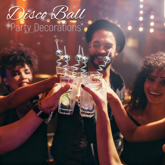 Disco Ball Straws - Silver