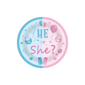 He or She - Papptallerken 18 cm
