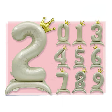 Standing foil balloon, 86cm, Cream