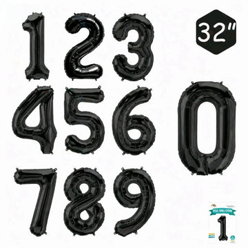 Balloons Black Numbers 0-9 - 80 cm