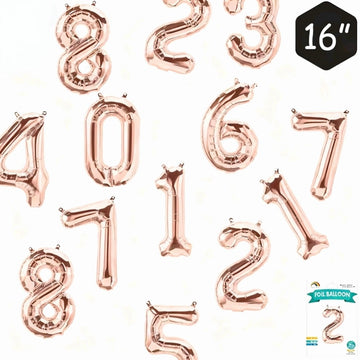 Rose gold Foil balloon numbers - 35cm