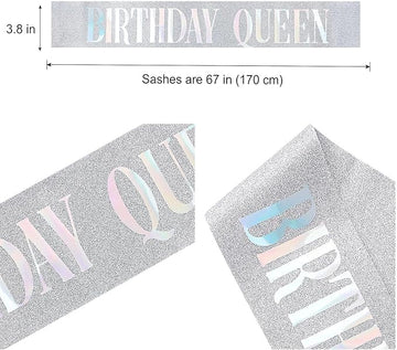 Birthday sash- silver