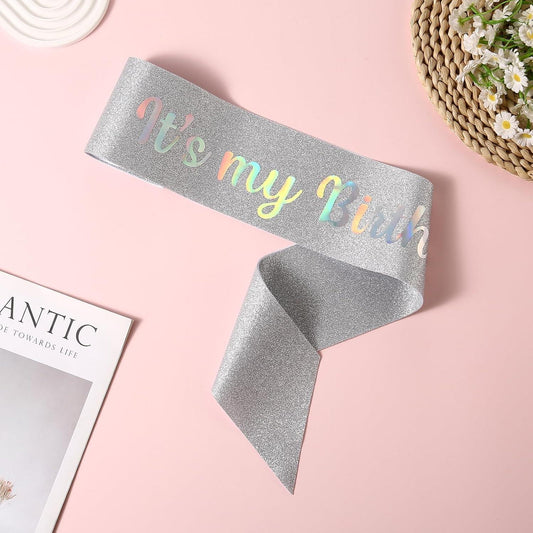 Birthday sash - Silver