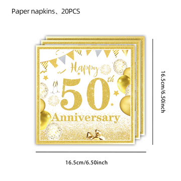 Pappkopper 50-årsdag-Servietter
