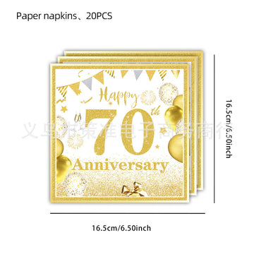 Pappkopper 70-årsdag-Servietter