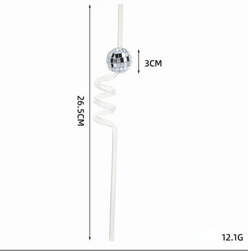 Disco Ball Straws - Silver