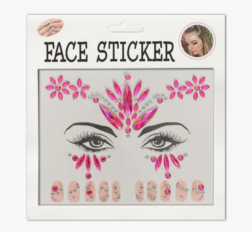 Crystals for face with stickers