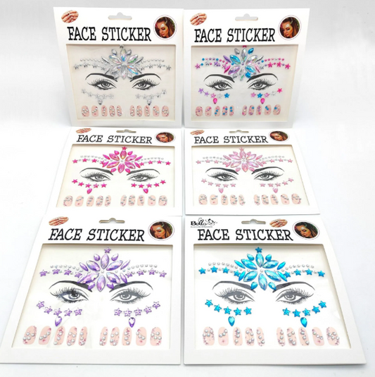Crystals for face with stickers