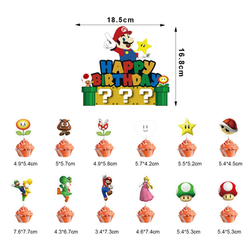 Cake Decor - Paper Topper - Mario