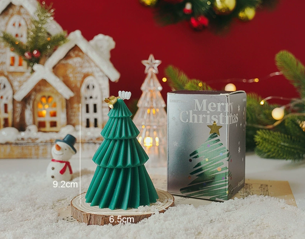Spiral Christmas Tree Candle - Green