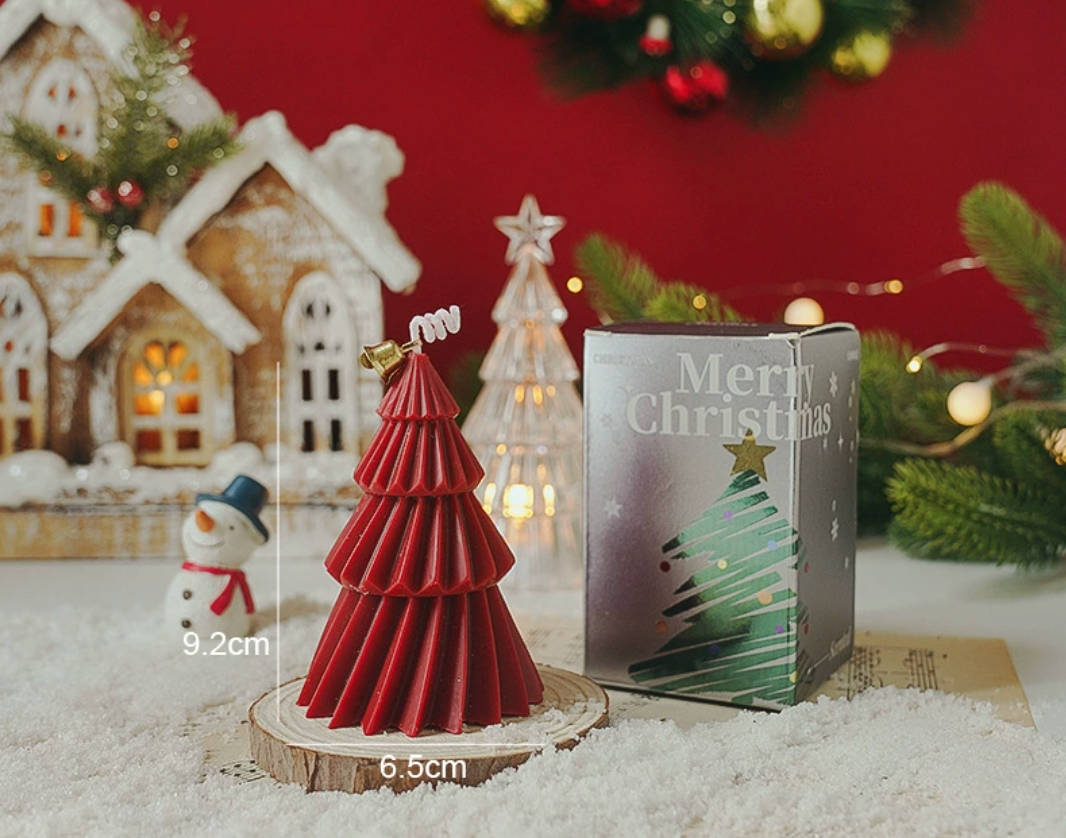 Spiral Christmas Tree Candle - Red