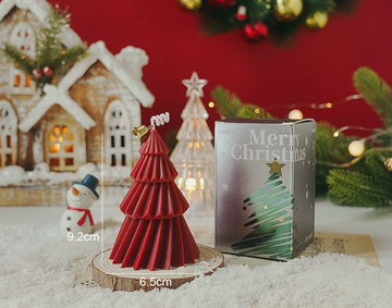 Spiral Christmas Tree Candle - Red
