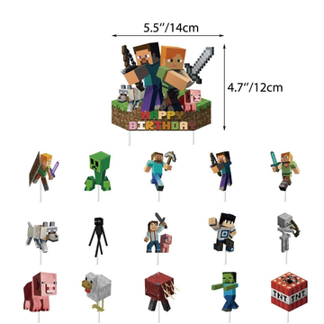 Cake Decor - Paper Topper - Minecraft