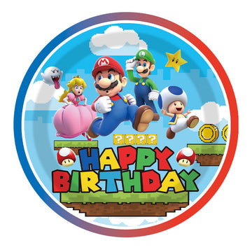 Super Mario - Papptallerken 23 cm