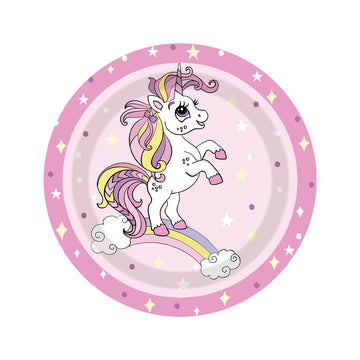 Unicorn theme - Cardboard plate 23cm