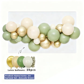 Mini Balloon Arch - Eucalyptus / Gold / Sand