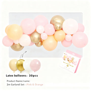 Mini Balloon Arch - Pink / Gold / White