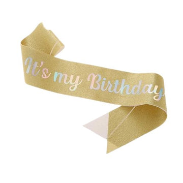Birthday sash - gold