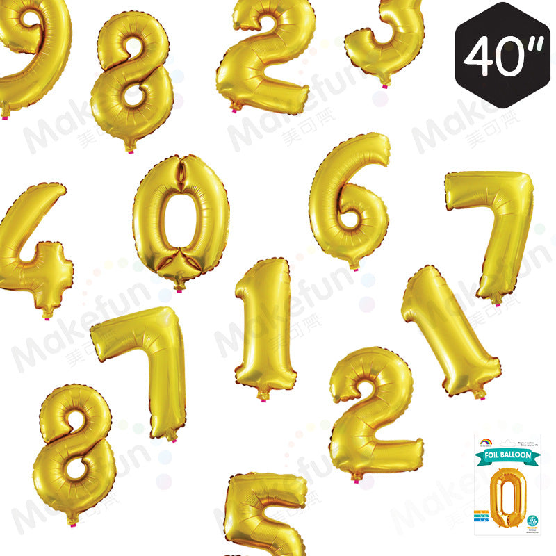 Balloons Gold Numbers 0-9 - 86 cm