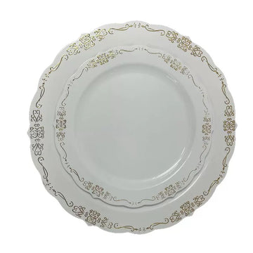 White Plastic Gold Monster Plate - 25 cm