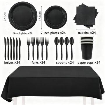 Solid Color Tableware - Black