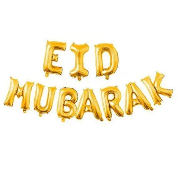 EID MUBARKA Ballongsett i Aluminiumsfolie for Eid Mubarak-fest 16-tommers 4M