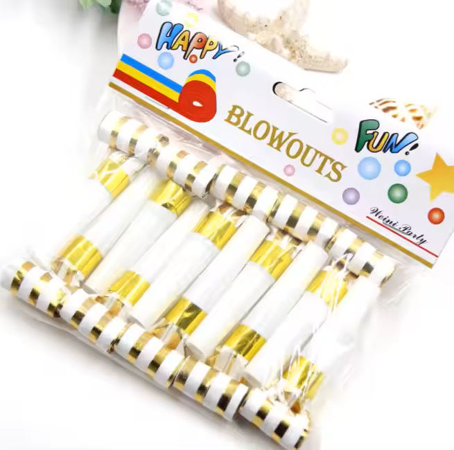 Party blowers - Gold and white
