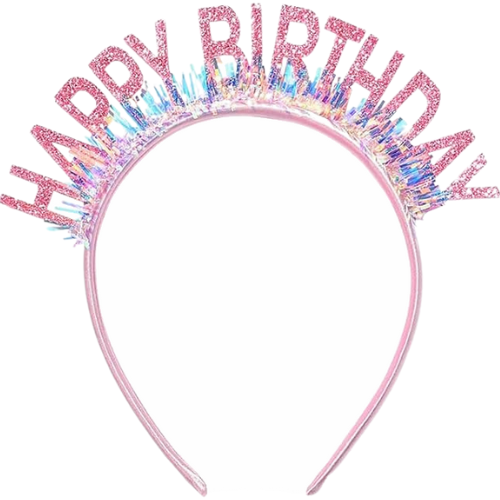 Birthday tiara pink with tassel
