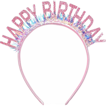 Birthday tiara pink with tassel