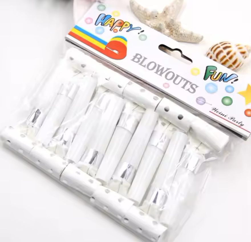 Party blowers - silver and white