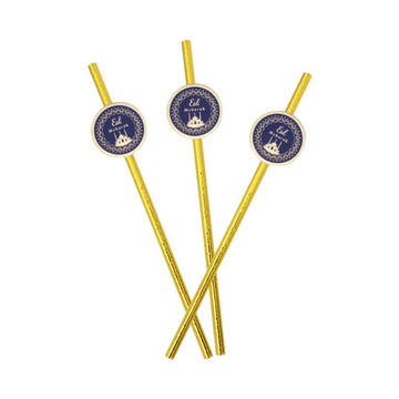 Eid Mubarak Straws –Gold and Blue