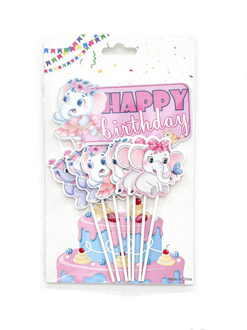 Cake Decor - Paper Topper - Elephant