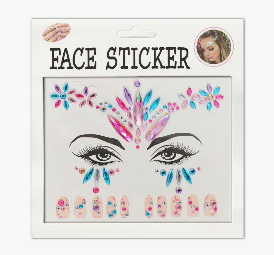 Crystals for face with stickers
