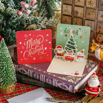 Christmas  Pop-up Card -Gold Lettering