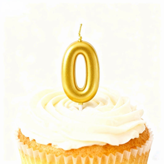Number Candles - Gold - 9cm - 1pcs