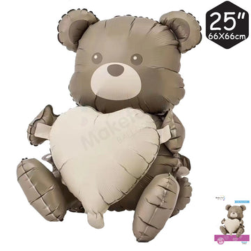 Teddy Bear w/Heart Foil Balloon