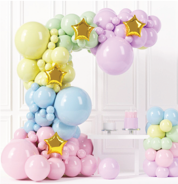 Balloon arch - Gold / purple / blue / green